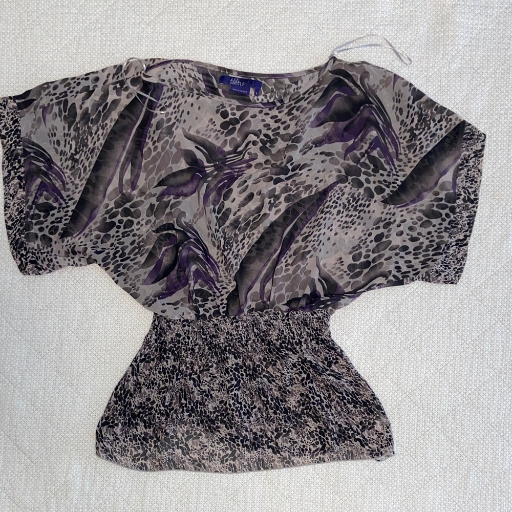 Miley Cyrus & Max Azria Gray and Purple Blouse